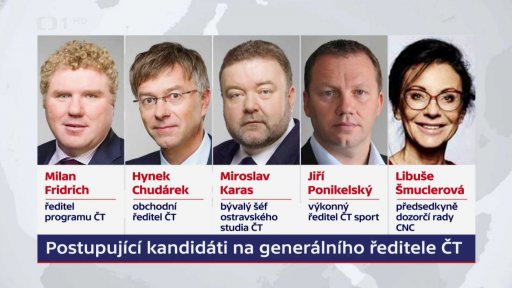 Postupující kandidáti na generálního ředitele ČT