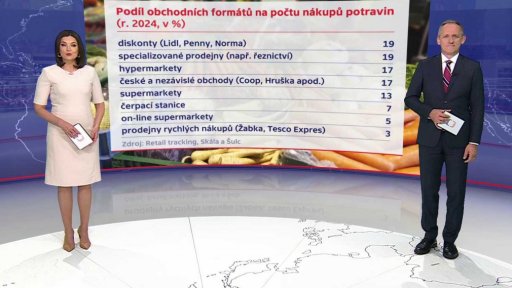Podíl obchodních formátů na počtu nákupů potravin