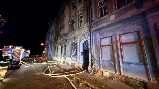 Požár domu v Duchcově