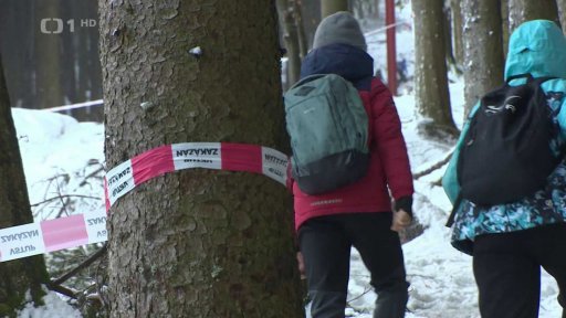 Zničená lanovka na Kleť