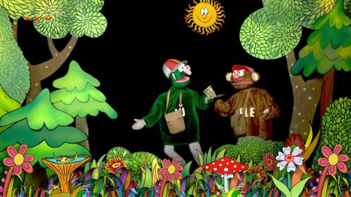 Jů a Hele jsou na výletě, Hele by se rád orientoval pomocí aplikace na mobilu, ale je vybitý. Nakonec jsou oba rádi, že mají v batohu papírovou mapu.