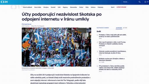 Írán, internet a nezávislost Skotska