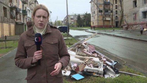 Útěky lidí před ruským ostřelováním