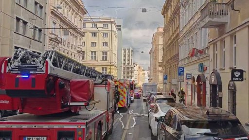 Požár hotelu v Praze