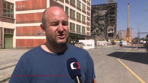 Demolice budovy ve Zlíně