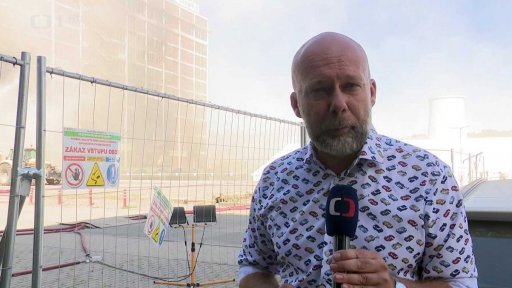 Bourání vyhořelého domu ve Zlíně
