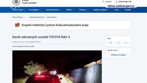 Ukradená auta v Hradci Králové