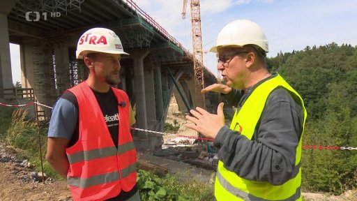 Zátěžová zkouška mostu Šmejkalka