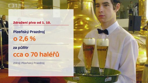 Zdražení piva od 1. 10.