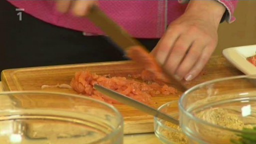 Zelené fazolky s lososem