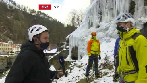 Ledová stěna na Vysočině