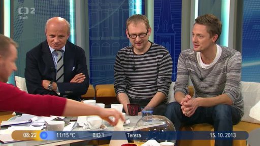 Hosté M. Horáček, O. Ruml a M. Benko + Vyhodnocení otázky dne a soutěže