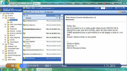 Otázka dne + Novinky na internetu