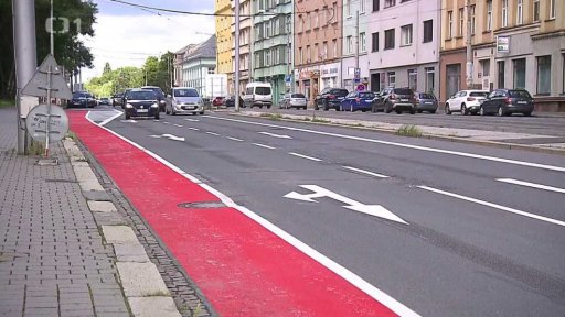 Nové cyklopruhy v centru Ostravy