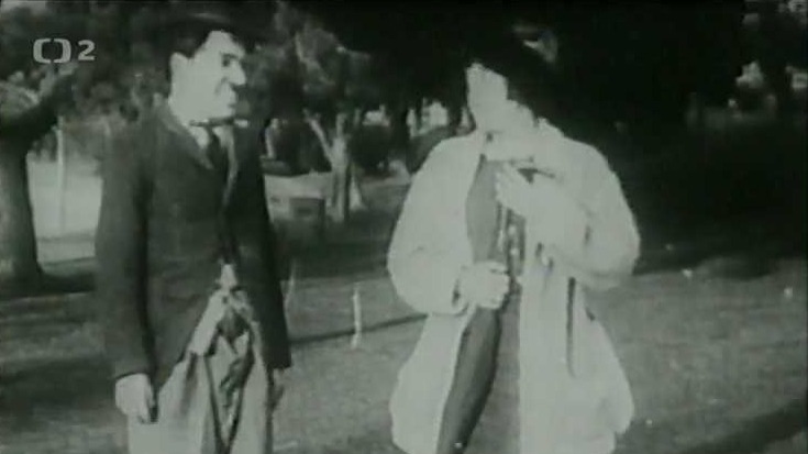 Chaplin a deštník